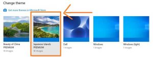 Install a Microsoft themes in window 10