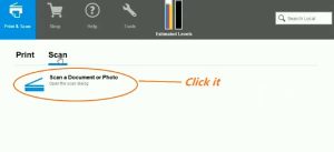 Select the option scan a document or photos